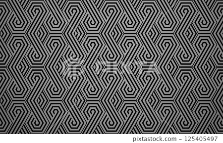 Abstract geometric pattern with stripes, lines. Seamless vector background. Gray and black ornament. Simple lattice graphic design Abstract geometric pattern with stripes, lines. Seamless vector background. Gray and black ornament. Simple lattice graphic design 125405497