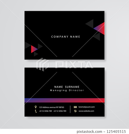Black business card flat design vector template Black business card flat design vector template 125405515