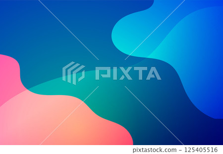 Blue and pink abstract wave gradient background design Blue and pink abstract wave gradient background design 125405516