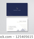 Blue an White business card flat design template vector 125405615