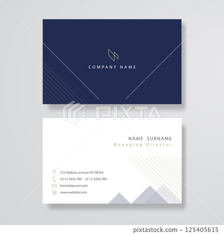 Blue an White business card flat design template vector Blue an White business card flat design template vector 125405615