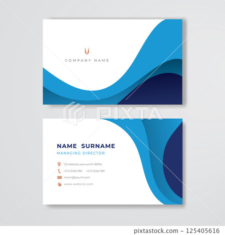 Blue business card clean pastel design template Blue business card clean pastel design template 125405616
