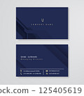 Blue business card template  flat design vector 125405619