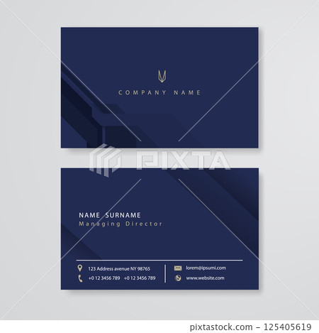 Blue business card template flat design vector Blue business card template flat design vector 125405619
