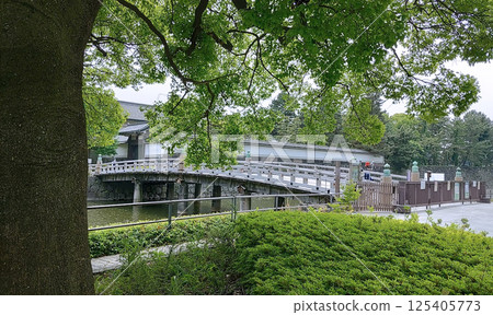 Landscape with an antique bridge 125405773
