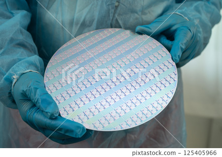 Silicon wafer for manufacturing semiconductor of integrated circuit. 125405966