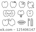 Simple and cute tooth illustration set 125406147