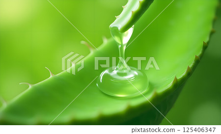 Emerald Sprig: Water Droplets on Fern Branch 125406347