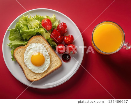 pancakes with strawberry 125406637