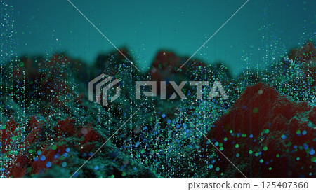 "Celestial Peaks: A Vibrant Exploration of Abstract Digital Landscapes" 125407360