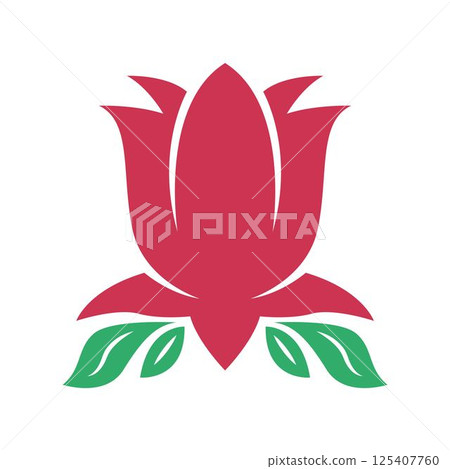 Beautiful red rose icon design Beautiful red rose icon design 125407760
