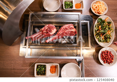 Chinese food. Grilled lamb ribs. Chinese food. Grilled lamb ribs. 125408040