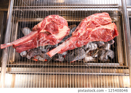 Chinese food. Grilled lamb ribs. Chinese food. Grilled lamb ribs. 125408046