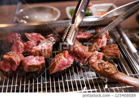 Chinese food. Grilled lamb ribs. Chinese food. Grilled lamb ribs. 125408089