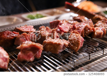 Chinese food. Grilled lamb ribs. Chinese food. Grilled lamb ribs. 125408093