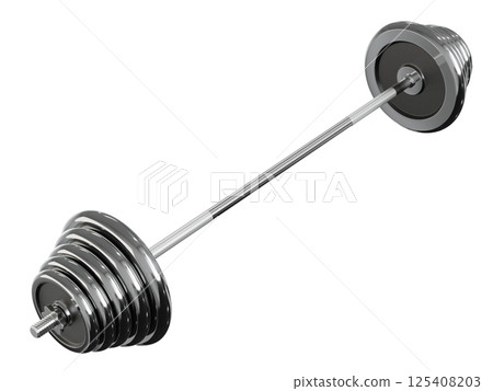 Cast Iron Black Adjustable Barbell, weightlifting gym equipment, side view Cast Iron Black Adjustable Barbell, weightlifting gym equipment, side view 125408203