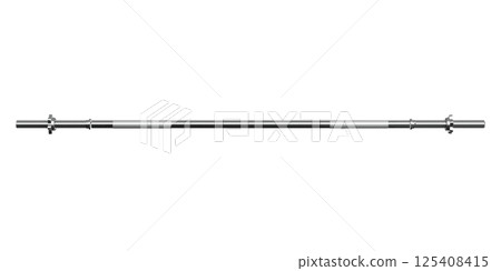 Cast Iron Barbell Straight Rod with Star Nuts Lock, weightlifting gym equipment, side view 125408415