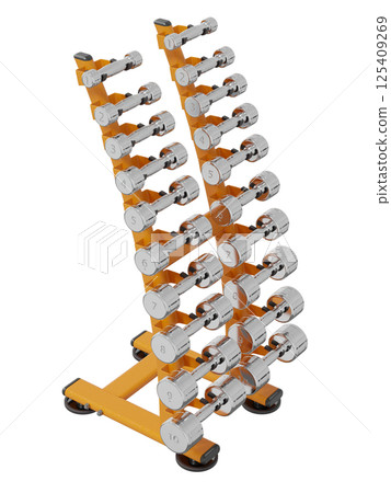Gym Dumbbell rack, a stand for weightlifting gym equipment Gym Dumbbell rack, a stand for weightlifting gym equipment 125409269