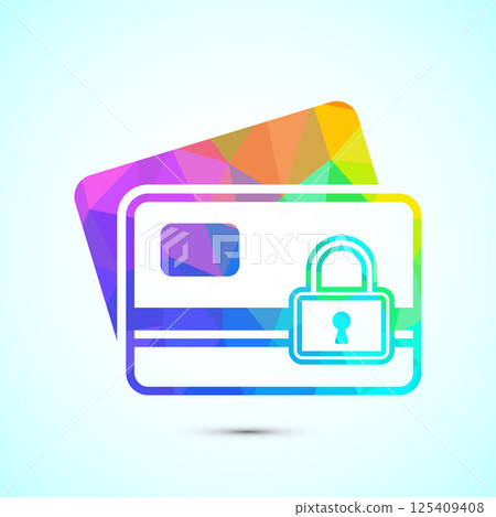 Secure payment icon design illustration, Payment safety sign symbol in low poly style Secure payment icon design illustration, Payment safety sign symbol in low poly style 125409408