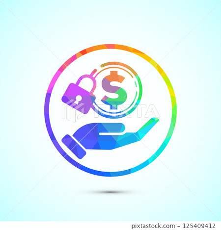 Secure payment icon design illustration, Payment safety sign symbol in low poly style Secure payment icon design illustration, Payment safety sign symbol in low poly style 125409412