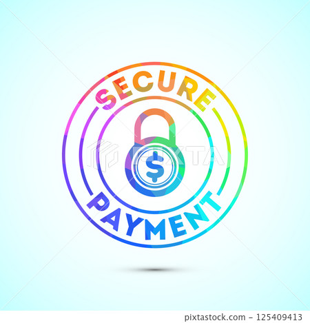 Secure payment icon design illustration, Payment safety sign symbol in low poly style Secure payment icon design illustration, Payment safety sign symbol in low poly style 125409413