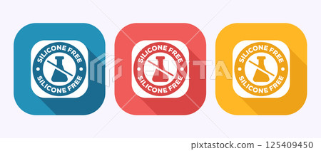 Silicone free icon design illustration, Best Silicone free sign, symbol in shadow button design Silicone free icon design illustration, Best Silicone free sign, symbol in shadow button design 125409450