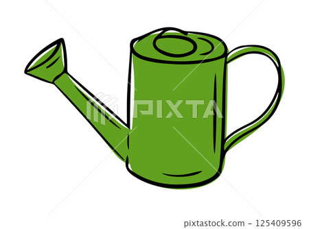 Illustration of a green watering can Illustration of a green watering can 125409596