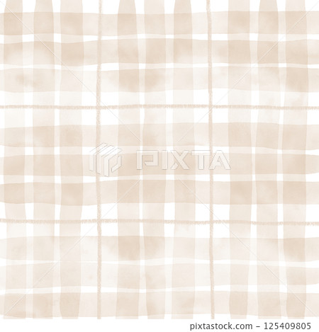 Brown Beige Plaid Tartan Gingham Check Hand Drawn Background Pattern Overlay Brown Beige Plaid Tartan Gingham Check Hand Drawn Background Pattern Overlay 125409805
