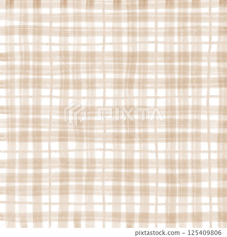 Brown Beige Plaid Tartan Gingham Check Hand Drawn Background Pattern Overlay Brown Beige Plaid Tartan Gingham Check Hand Drawn Background Pattern Overlay 125409806