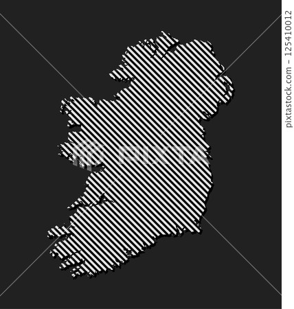 Abstract map Ireland, parallel grey lines 125410012