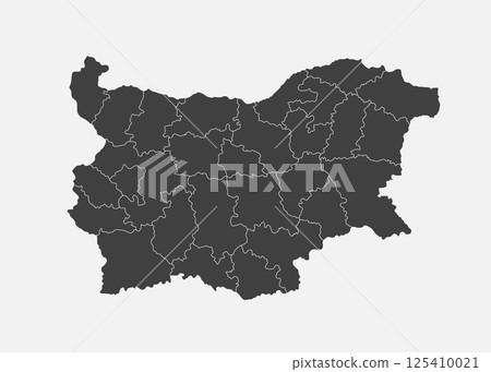 Vector map country Bulgaria divided on regions Vector map country Bulgaria divided on regions 125410021