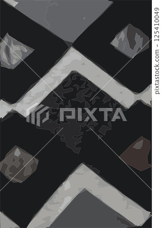Realistic vector illustration abstract fabric texture.Detailed inserts in black genuine leather on a knitted woolen background with an abstract pattern. Realistic vector illustration abstract fabric texture.Detailed inserts in black genuine leather on a knitted woolen background with an abstract pattern. 125410049