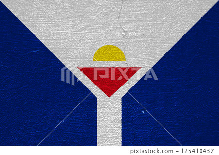 Flag of Collectivity of Saint Martin on a textured background. Concept collage. Flag of Collectivity of Saint Martin on a textured background. Concept collage. 125410437