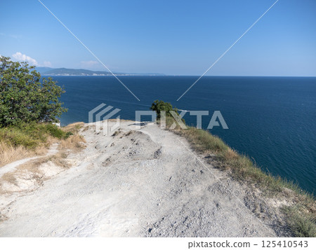 Beautiful Black Sea coast with rocks and plants 125410543