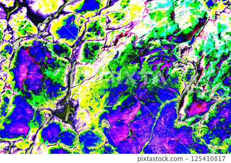 Raw surface of natural stone, textured surface background. Changed color scheme. 125410817