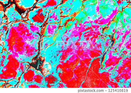 Raw surface of natural stone, textured surface background. Changed color scheme. 125410819