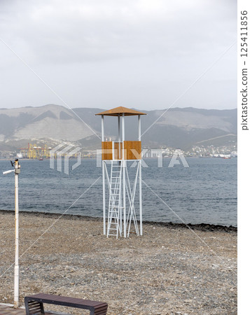 Observation tower on the beach Rescue post Observation tower on the beach Rescue post 125411856