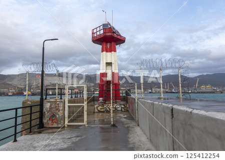 Novorossiysk, Russia 08.18.2023. Port cranes, Black Sea, port, Krasnodar Territory, Novorossiys 125412254