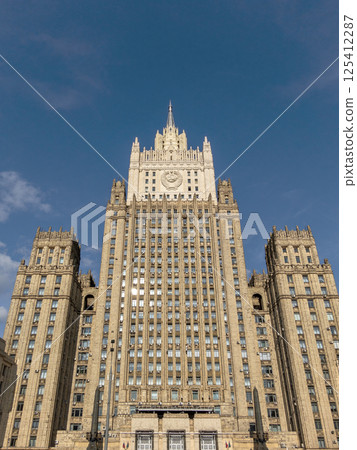 MOSCOW - SEPTEMBER 27: building of the Ministry of Foreign Affairs on September 27, 2024 in Moscow, Russia MOSCOW - SEPTEMBER 27: building of the Ministry of Foreign Affairs on September 27, 2024 in Moscow, Russia 125412287