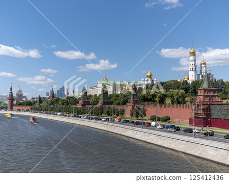 MOSCOW - SEPTEMBER 27 - Kremlin in Moscow Russia architecture background 125412436