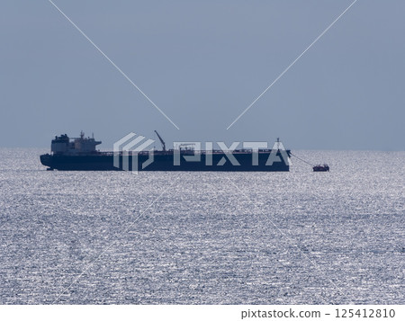 Novorossiysk, Russia 08.18.2024 large sea vessel sailing cargo transportation Black Sea, port, Krasnodar Territory, Novorossiysk 125412810