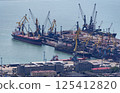 Novorossiysk, Russia 08.18.2024. Port cranes, Black Sea, port, Krasnodar Territory, Novorossiys 125412820