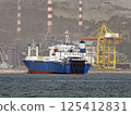 Novorossiysk, Russia 08.18.2024 large sea vessel sailing cargo transportation Black Sea, port, Krasnodar Territory, Novorossiysk 125412831