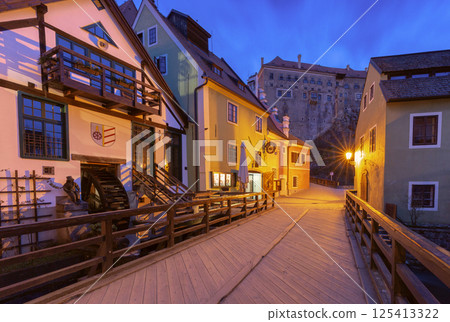 Historic street in Cesky Krumlov, Czech Republic Historic street in Cesky Krumlov, Czech Republic 125413322