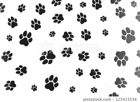 Background from animal paw prints, 3D rendering Background from animal paw prints, 3D rendering 125413534