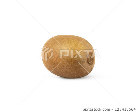 Single kiwi fruit isolated on white background with shadow Single kiwi fruit isolated on white background with shadow 125413564