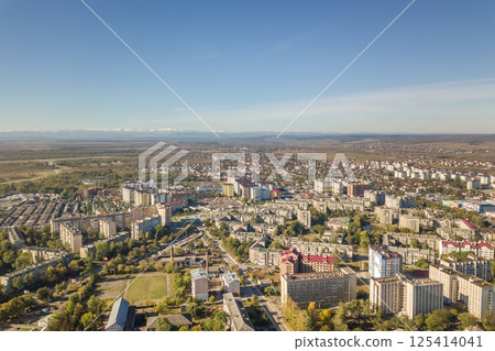 Aerial view of Ivano-Frankivsk city, Ukraine. Aerial view of Ivano-Frankivsk city, Ukraine. 125414041