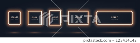 Gold glowing square frame set Gold glowing square frame set 125414142