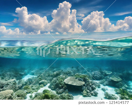 Tropical private beach 125414577