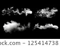There are many distinct and varied types of smoke on a black background 125414738
